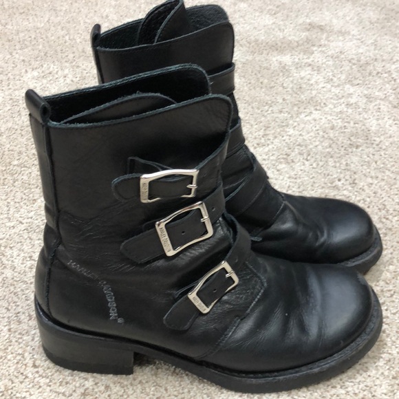 harley davidson black leather boots
